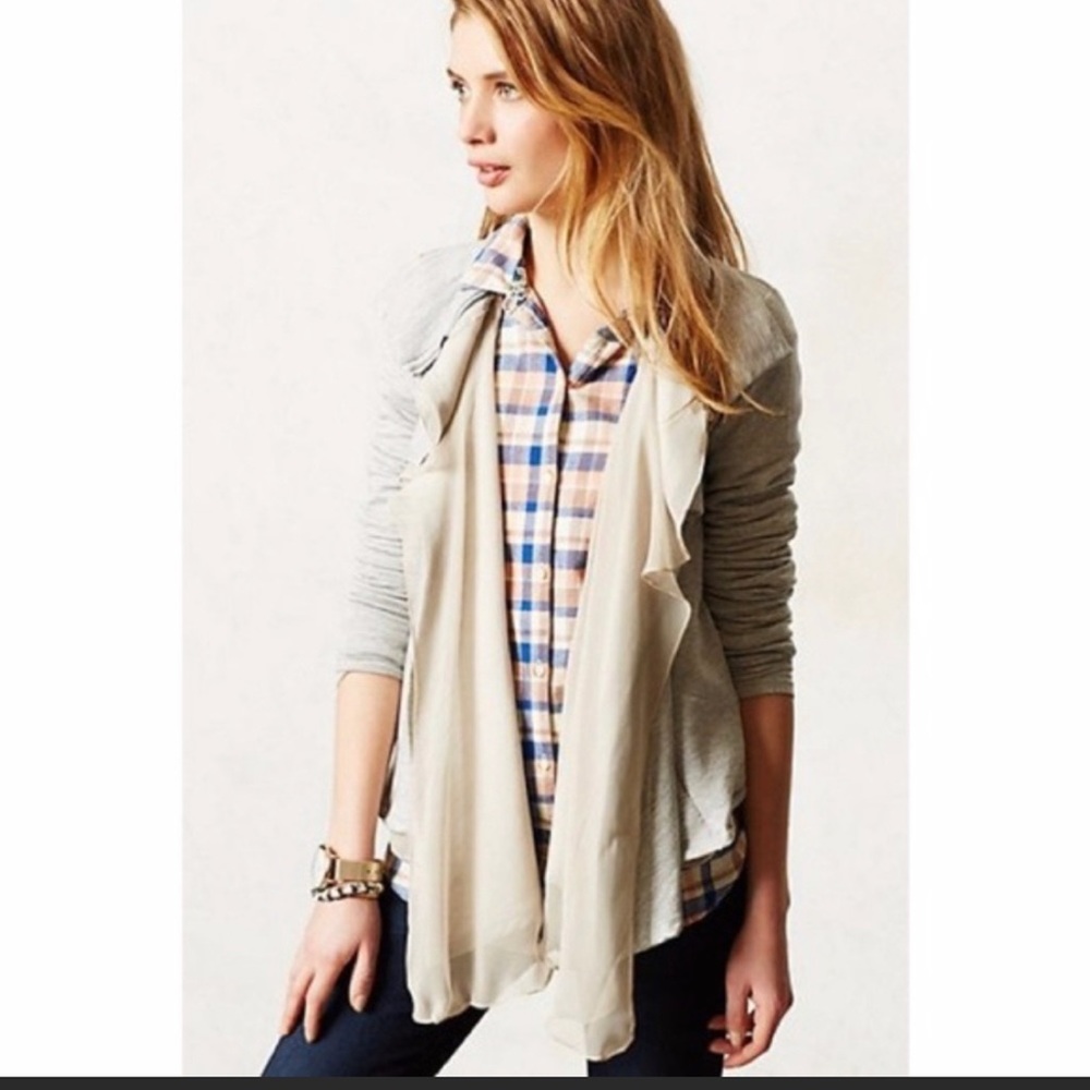 Anthropologie Bordeaux Eunoia soft cardigan jacket